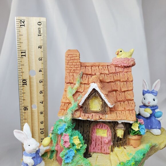 Vintage Rabbit Treehouse Figurine With Woodland Animals 11" Tall Resin Easter - Picture 12 of 12